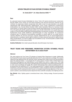 GÜVEN TİMLERİ VE PUAN SİSTEMİ: İSTANBUL