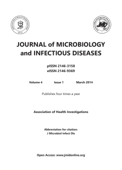 JOURNAL of MICROBIOLOGY and INFECTIOUS DISEASES pISSN
