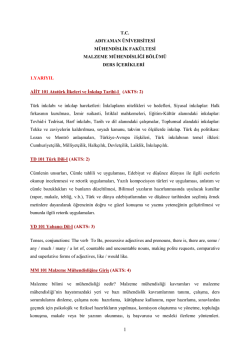 Ders İ&ccedil;erikleri