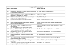 PYYK2014 BİLDİRİ KABUL LİSTESİ ID NO BİLDİRİ BAŞLIĞI BİLDİRİ