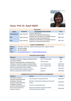 Assoc. Prof. Dr. Aysel YAZICI