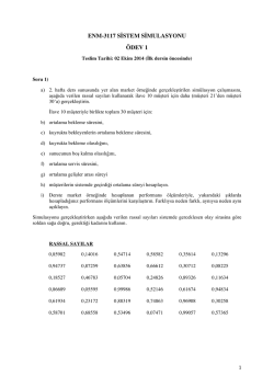 ENM-3117 SİSTEM SİMULASYONU &Ouml;DEV 1