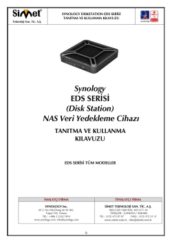 Synology EDS SERİSİ (Disk Station) NAS Veri Yedekleme Cihazı