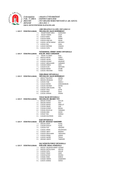 &Uuml;NİVERSİTE : AMASYA &Uuml;NİVERSİTESİ FAK. / Y. OKUL : EĞİTİM