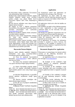 Yurt Dışından Kabul Edilecek Ek Yerleştirme Başvuru İçin Gereken