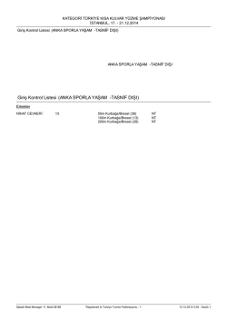 Giriş Kontrol Listesi (ANKA SPORLA YAŞAM