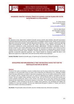 maddenin tanecikli yapısına y&ouml;nelik iki aşamalı &ccedil;oktan se&ccedil;meli bir