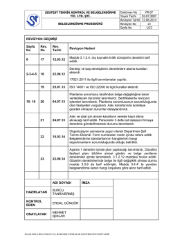 Belgelendirme Prosed&uuml;r&uuml;