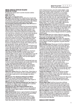 Kredi Kartları Hizmet S&ouml;zleşmesi - 15.12.2014