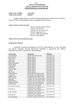 16/10/2014 toplan - D&uuml;zce &Uuml;niversitesi Sosyal Bilimler Enstit&uuml;s&uuml;