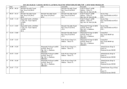 2013-2014 BAHAR YARIYILI DENİZ ULAŞTIRMA İŞLETME