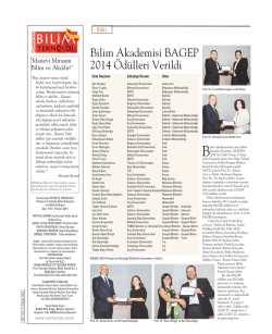 Bilim Akademisi BAGEP 2014 &Ouml;d&uuml;lleri Verildi