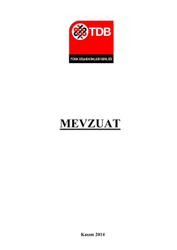 mevzuat kitapçığı 2014 - Türk Dişhekimleri Birliği