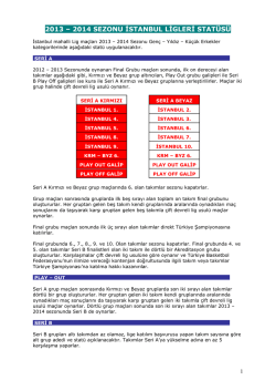 LİG STAT&Uuml;S&Uuml; ( Taslak ) - İstanbul Basketbol Ligleri