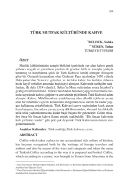 S&Uuml;REN, Tufan-T&Uuml;RK MUTFAK K&Uuml;LT&Uuml;R&Uuml;NDE KAHVE