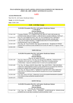 sempozyum programı - Zonguldak Sempozyumu