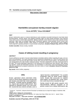 Hamilelikle sonu&ccedil;lanan kardeş ensesti olguları
