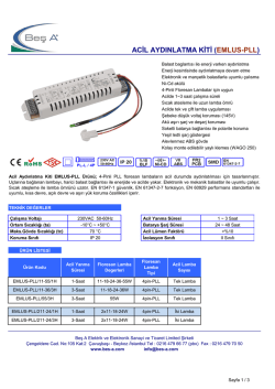 ACİL AYDINLATMA KİTİ (EMLUS-PLL)