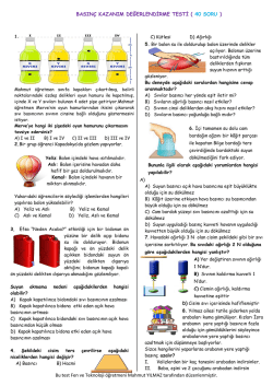 Bu test Fen ve Teknoloji &ouml;ğretmeni Mahmut YILMAZ tarafından