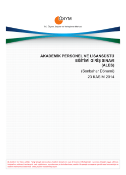 (ALES) (Sonbahar Dönemi)