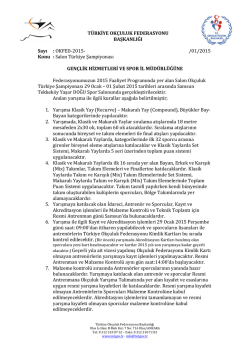 T&Uuml;RKİYE OK&Ccedil;ULUK FEDERASYONU BAŞKANLIĞI Sayı