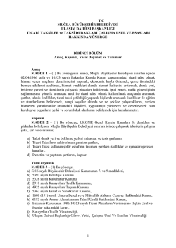 1 T.C MUĞLA B&Uuml;Y&Uuml;KŞEHİR BELEDİYESİ ULAŞIM DAİRESİ