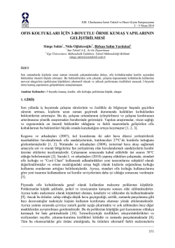 ofıs koltukları i&ccedil;in 3-boyutlu &ouml;rme kumaş yapılarının geliştirilmesi