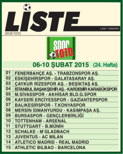 SPORTOTO LİSTE - Spor Toto Teşkilatı