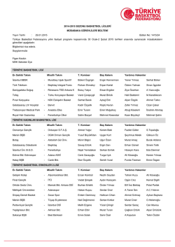 29.01.2015 B&uuml;lten No: 1415/24 T&uuml;rkiye