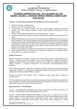İlanını - Erasmus - Balıkesir Üniversitesi