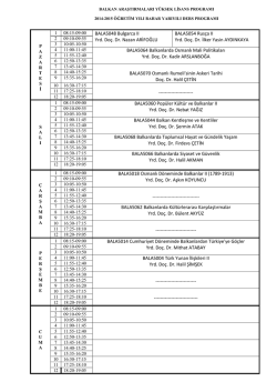 BALA5048 Bulgarca II Yrd. Do&ccedil;. Dr. Nazan ARİFOĞLU BALA5054