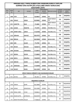 edirne sınav sonu&ccedil;ları