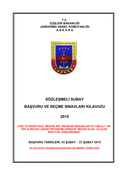 2015 Yılı S&ouml;zleşmeli Subay Başvuru ve Se&ccedil;me Sınavları Kılavuzu