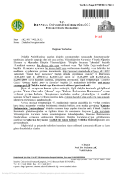 Disiplin Soruşturmaları - Personel Daire Başkanlığı