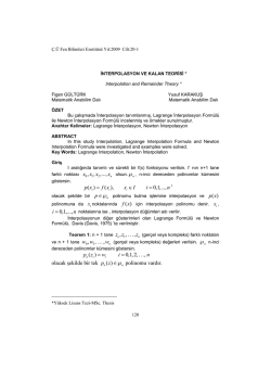lagrange interpolasyon ve ardışık farklar
