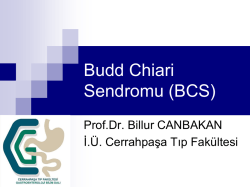 Budd Chiari Sendromu (BCS), Prof. Dr. Billur Canbakan