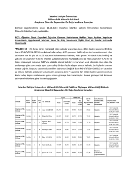 MMF &Ouml;n Değerlendirme Sonu&ccedil;ları