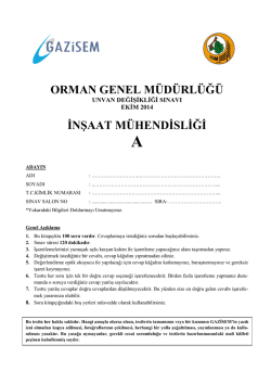 İnşaat Mühendisliği A - Orman Genel Müdürlüğü