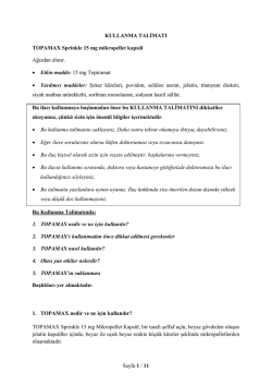 Sayfa 1 / 11 KULLANMA TALİMATI TOPAMAX Sprinkle 15 mg