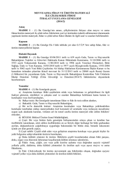 MEYVE İTHALAT GENELGESİ 2014