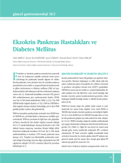 Ekzokrin Pankreas Hastalıkları ve Diabetes Mellitus