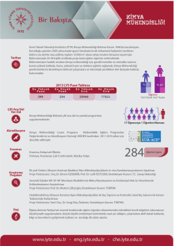 Bir Bakışta - izmir yüksek teknoloji enstitüsü kimya mühendisliği