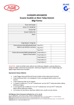 CLOGGER ADVANCED Eczane Sıcaklık ve Nem Takip Sistemi Bilgi
