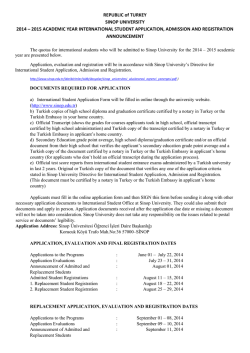 2014 - Sinop &Uuml;niversitesi