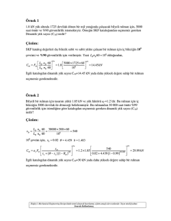 Yuvarlamalı Yataklar (Problemler)