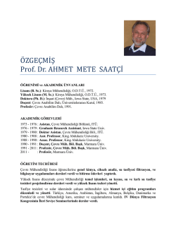 &Ouml; ZGE&Ccedil;Mİ Ş Prof. Dr. AHMET METE SAAT&Ccedil;İ