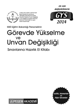 G&ouml;revde Y&uuml;kselme Unvan Değişikliği