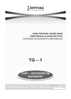 TG &ndash; 1 - İhtiya&ccedil; Yayıncılık