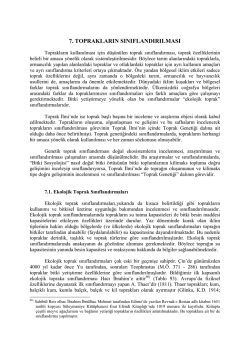 7.B&ouml;l&uuml;m Toprakların sınıflandırılması