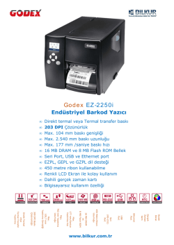 Godex EZ-2250i Teknik &Ouml;zellikler